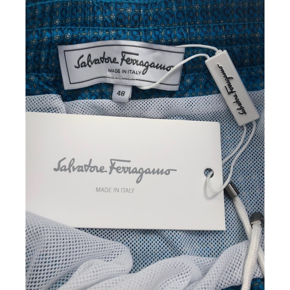New Salvatore Ferragamo Gancini Swim Trunk Blue - Picture 8 of 8